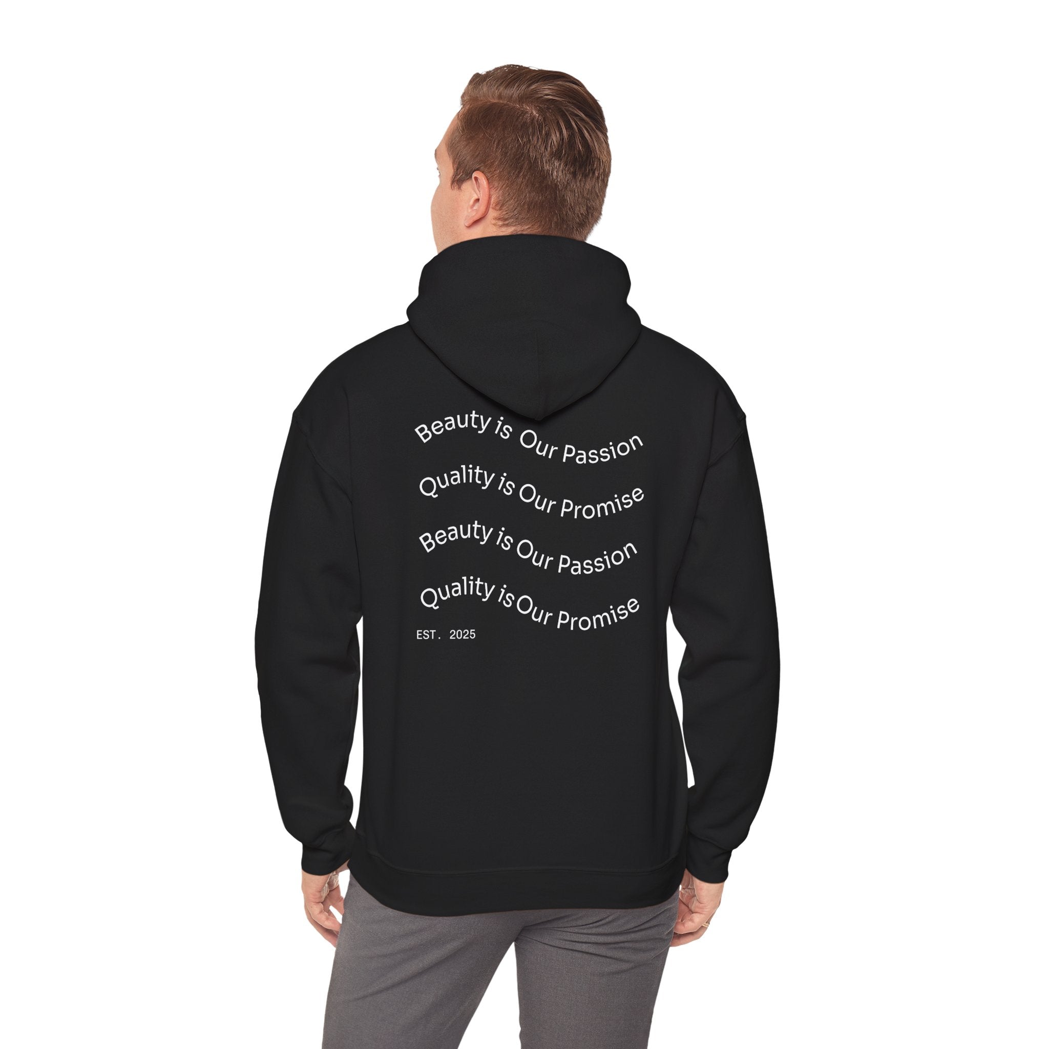 Inkfinity Branded Hoodie, Unisex, White Text on Black Hoodie