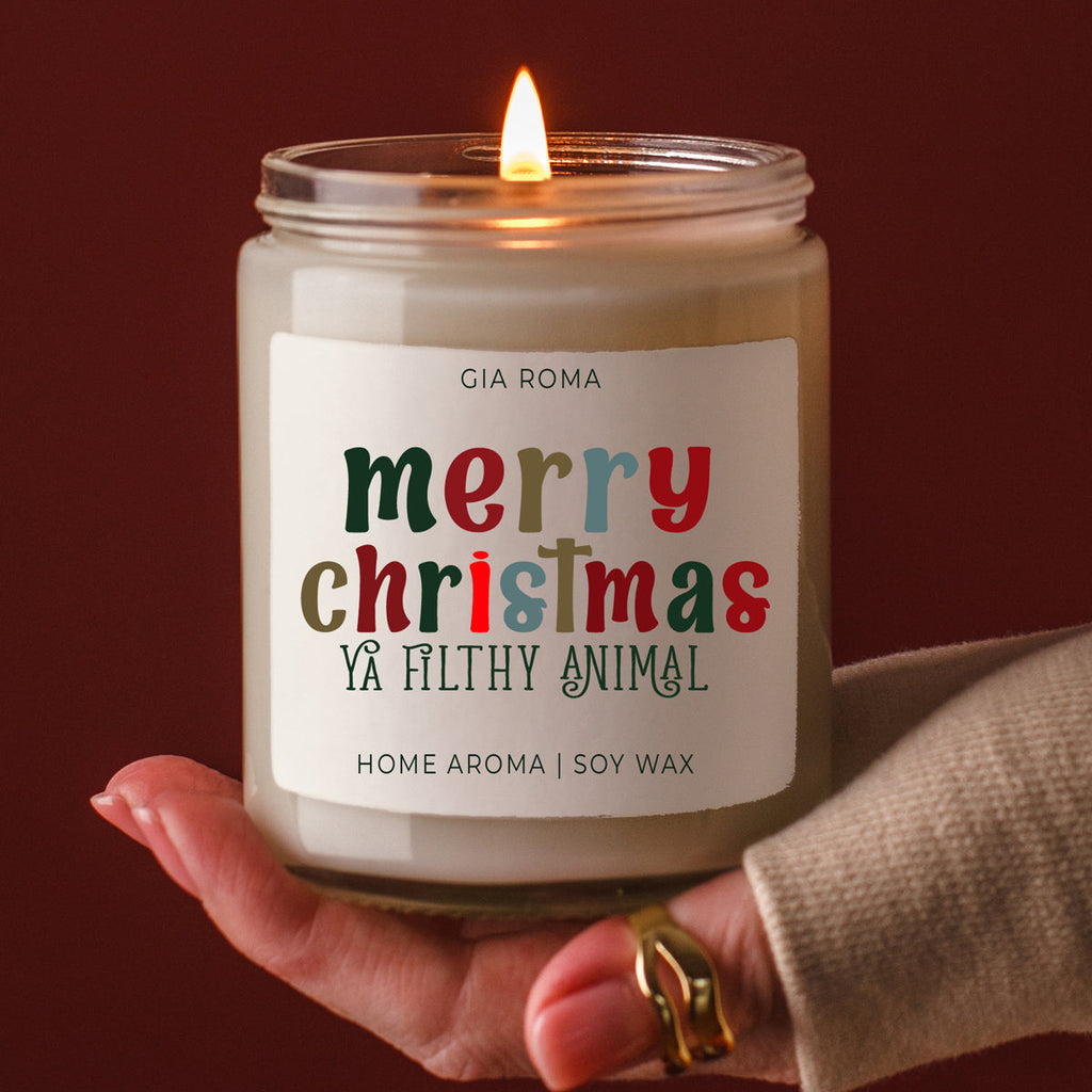 Merry Christmas Ya Filthy Animal Candle